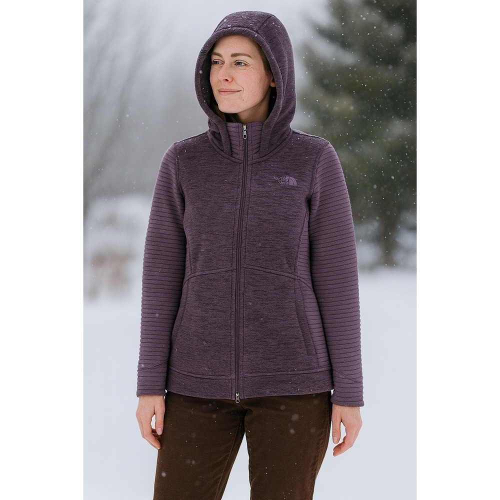 The North Face Women's SZ Small Lightweight Jacket Ribbed‎  Hooded High Collar